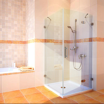 Душевой уголок GuteWetter Lux Square GK-003 правый 100x100 см стекло бесцветное 6-8, фурнитура хром