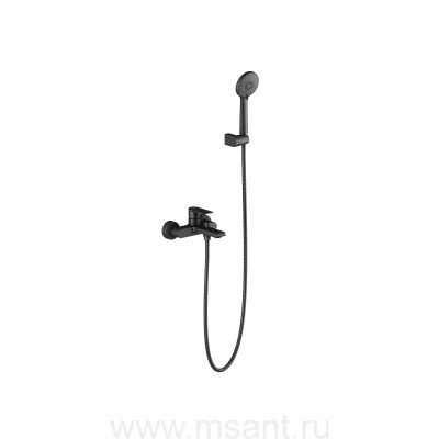 Смеситель для ванны с душевым набором AQUATEK, матовый черный AQ1449MB ЛИРА