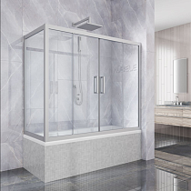 Шторка на ванну Kubele DE019PR4-CLN-MT 220х90 см, профиль матовый хром