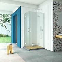 Душевой уголок Vegas Glass AFA-F Retta 100*80 01 02 R профиль белый стекло шиншилла