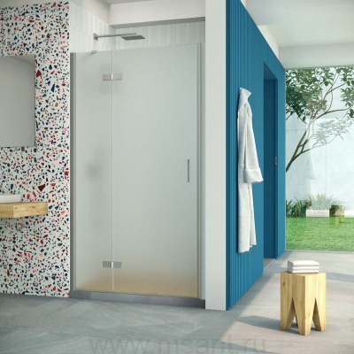 Дверь в душевой проем Vegas Glass AFP Retta 120 07 10 L, профиль матовый хром, стекло сатин