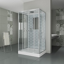 Душевая кабина Niagara Lux NG-7772QW (120x90х210) низкий поддон(15см),дверь раздвижная,стенки серебро,4 места