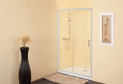 Душевая дверь Kolpa-san Q line TV/2D 120х190 silver профиль прозрачное стекло в нишу (ВЫСТАВОЧНЫЙ ОБРАЗЕЦ!)