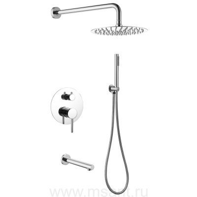 Душевая система ABBER Emotion AF8817 скрытого монтажа с изливом, хром