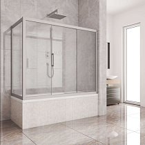 Шторка на ванну Kubele DE019PR3-CLN-MT 170х70 см, профиль матовый хром
