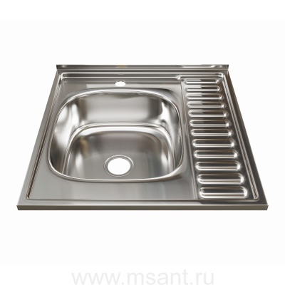 Мойка 60х60 (0,8) лев вып 3 1/2 MIXLINE 18см с сифоном