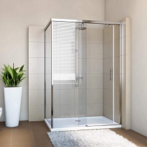 Душевой уголок GuteWetter Slide Rectan GK-863B левая 160x80 см стекло бесцветное, профиль хром