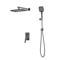Встраиваемая система с тропическим и ручным душем, матовый графит, Parker, IDDIS, PARGM02i67
