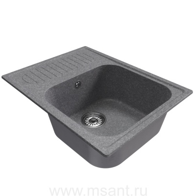 Мойкa MIXLINE ML-GM18 с крылом, графит (342), 640*490*190мм
