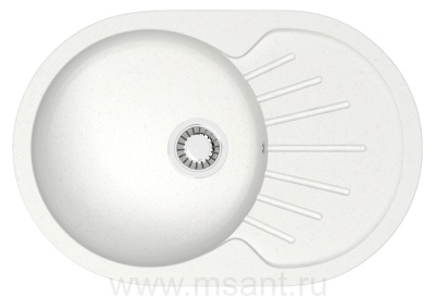 Кухонная мойка AZARIO Flora 750x505x210 искусственный мрамор, цвет белый лед (CS00079911)