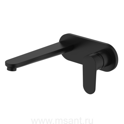 Смеситель Aquatek AQ1813MB НИКА для раковины настенный (внешняя и скрытая часть), матовый черный