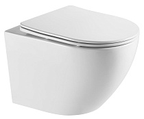 Унитаз подвесной Azario Grado 370х490х360 безободковый, с системой антивсплеск (Торнадо) в комплекте с сидением микролифт