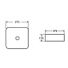Раковина-чаша Azario 375x375x135 накладная, квадратная, белый глянец