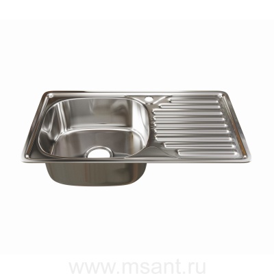 Мойка врез 76х42 (0,6) лев вып 3 1/2 MIXLINE 16см с сифоном