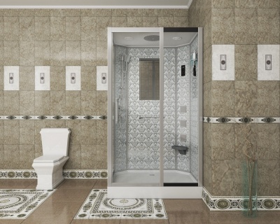 Душевая кабина Niagara Lux NG-7711WR (90x120х215) низкий поддон(15см),дверь раздвижная,стенки серебро,6 мест 