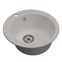 Мойкa MIXLINE ML-GM13 круглая, ультра-белая (341), 495мм (глуб. чаши 200)