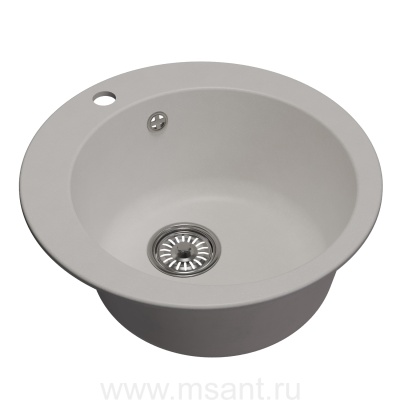 Мойкa MIXLINE ML-GM13 круглая, ультра-белая (341), 495мм (глуб. чаши 200)