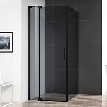 Душевой уголок Cezares Slider AH 1 80-80/90 Grigio Nero профиль черный, стекло серое