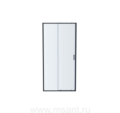 AQUATEK AQ ARI RA 12020BL Душевая дверь двухэлементная, раздвижная1200x2000 профиль черный, стекло прозрачное