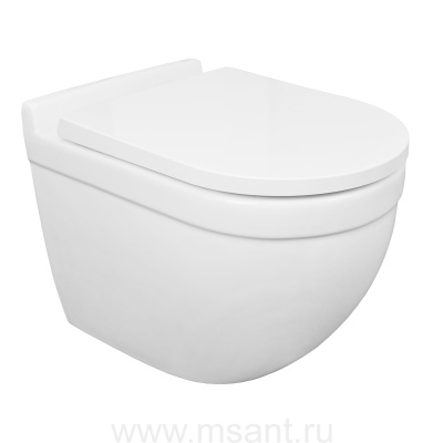 Унитаз подвесной Azario Fora 520х360х410 безободковый, смыв 