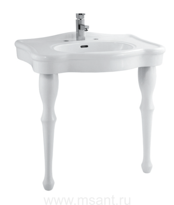 Раковина на двух фигурных ножках Creo Ceramique ORLEANS 810х550х855, белая