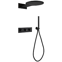 Душевая система ABBER Wasser Kreis AF8151B скрытого монтажа без излива, термостат, черный матовый