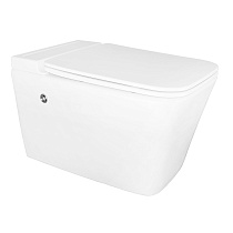 Унитаз импульсный Azario 360х590х380 подвесной, квадратный, быстросъемное сиденье микролифт, монтажная рама в комплекте