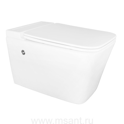 Унитаз импульсный Azario 360х590х380 подвесной, квадратный, быстросъемное сиденье микролифт, монтажная рама в комплекте