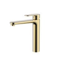 Смеситель Aquatek AQ1804BG НИКА для раковины высокий 190 без донного клапана, шлиф.золото