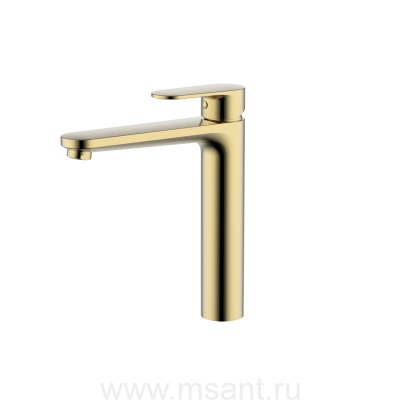 Смеситель Aquatek AQ1804BG НИКА для раковины высокий 190 без донного клапана, шлиф.золото