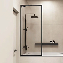 Шторка на ванну Veconi Palau PL-85B 70 см, профиль черный