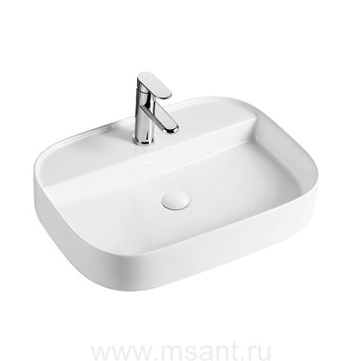 Раковина накладная Azario 610x450x120 овальная, белый глянец 