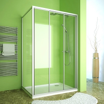 Душевой уголок GuteWetter Practic Rectan GK-403 правая 120x100 см стекло бесцветное, профиль матовый хром