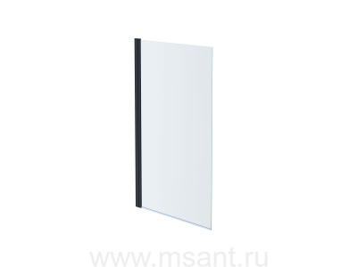 AQUATEK AQ DEL SBA 08015BL Шторка на ванну, одноэлементная, поворотная 800X1500 профиль черный, стекло прозрачное