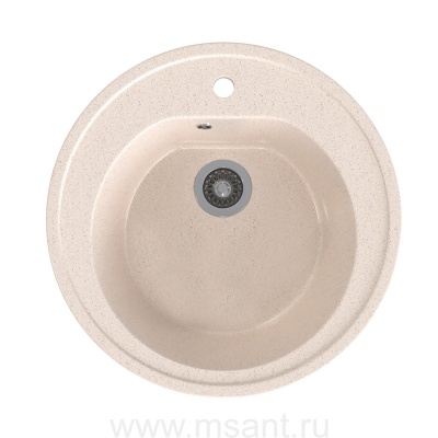 Мойкa MIXLINE ML-GMS02 СТАНДАРТ круглая, бежевый (328), 505мм (глуб. чаши 180)