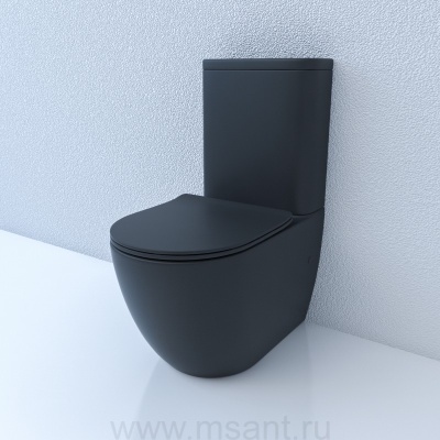 Унитаз напольный FORTEX-N (Matt Black). Размер: 610x360x810