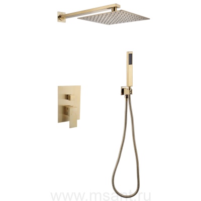 Душевая система ABBER Daheim AF8219G скрытого монтажа без излива, золото матовое