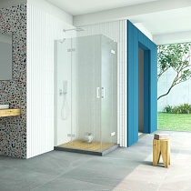 Душевой уголок Vegas Glass AFA-F Retta 100*90 01 02 L профиль белый стекло шиншилла