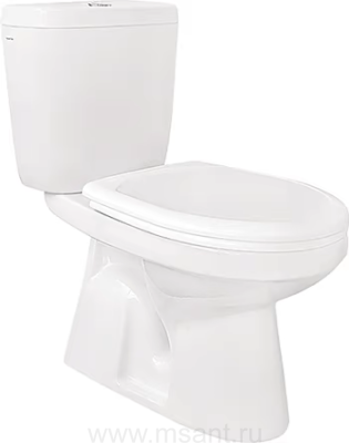 Унитаз-компакт Santek Анимо 1WH302136 выпуск в пол, двухрежимная арматура, сиденье дюропласт softclose