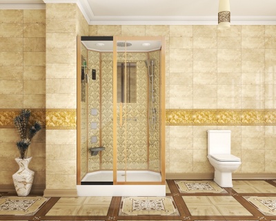 Душевая кабина Niagara Lux NG-7711GL (90x120х215) низкий поддон(15см),дверь раздвижная,стенки золото,6 мест 