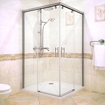 Душевой уголок GuteWetter Slide Rectan GK-864 левая 90x85 см стекло бесцветное, профиль хром