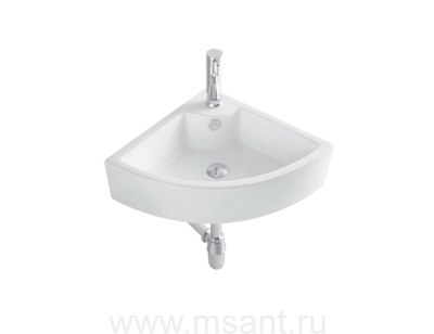 Раковина подвесная угловая AQUATEK AQ5166A-00 325*325*130 мм, универсальная установка