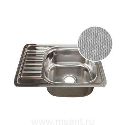 Мойка врез 58х48 (0,8) прав вып 3 1/2 MIXLINE 18см с сифоном ДЕКОР