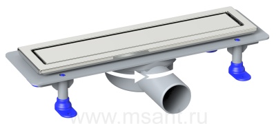 Душевой лоток LORANTO PRIME SKALA DELUXE 60 см боковой сток D-50, 360*, решетка из нержавеющей стали под плитку, гидрозатвор сухой (4028.0Y050K.060.1)