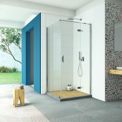 Душевой уголок Vegas Glass AFP-Fis Retta 80*70 08 crystalvision R профиль глянцевый хром стекло crystalvision