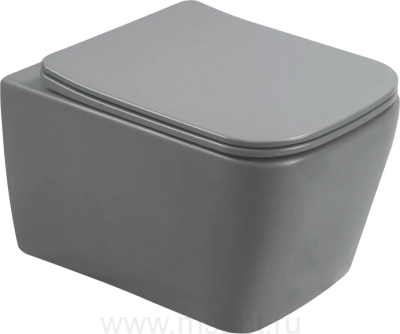 Унитаз подвесной SantiLine SL-5007MG с микролифтом, серый матовый