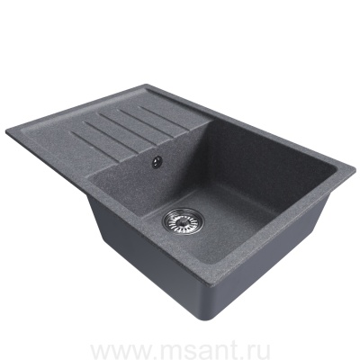 Мойкa MIXLINE ML-GM19 с крылом, графит (342), 750*500*200мм