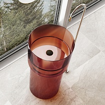 Раковина отдельностоящая прозрачная ABBER Kristall AT2701Opal-H коричневая