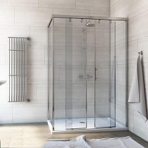 Душевой уголок GuteWetter Slide Rectan GK-865 правая 130x90 см стекло бесцветное, профиль хром