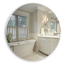 Зеркало AZARIO Саванна D1000 -2 подсветка, сенсорный выключатель с функцие диммера, подогрев, парящая подсветка